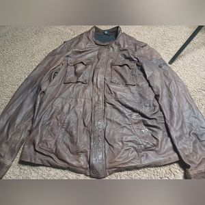 Mens designer leather coat